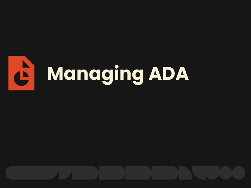 Managing ADA