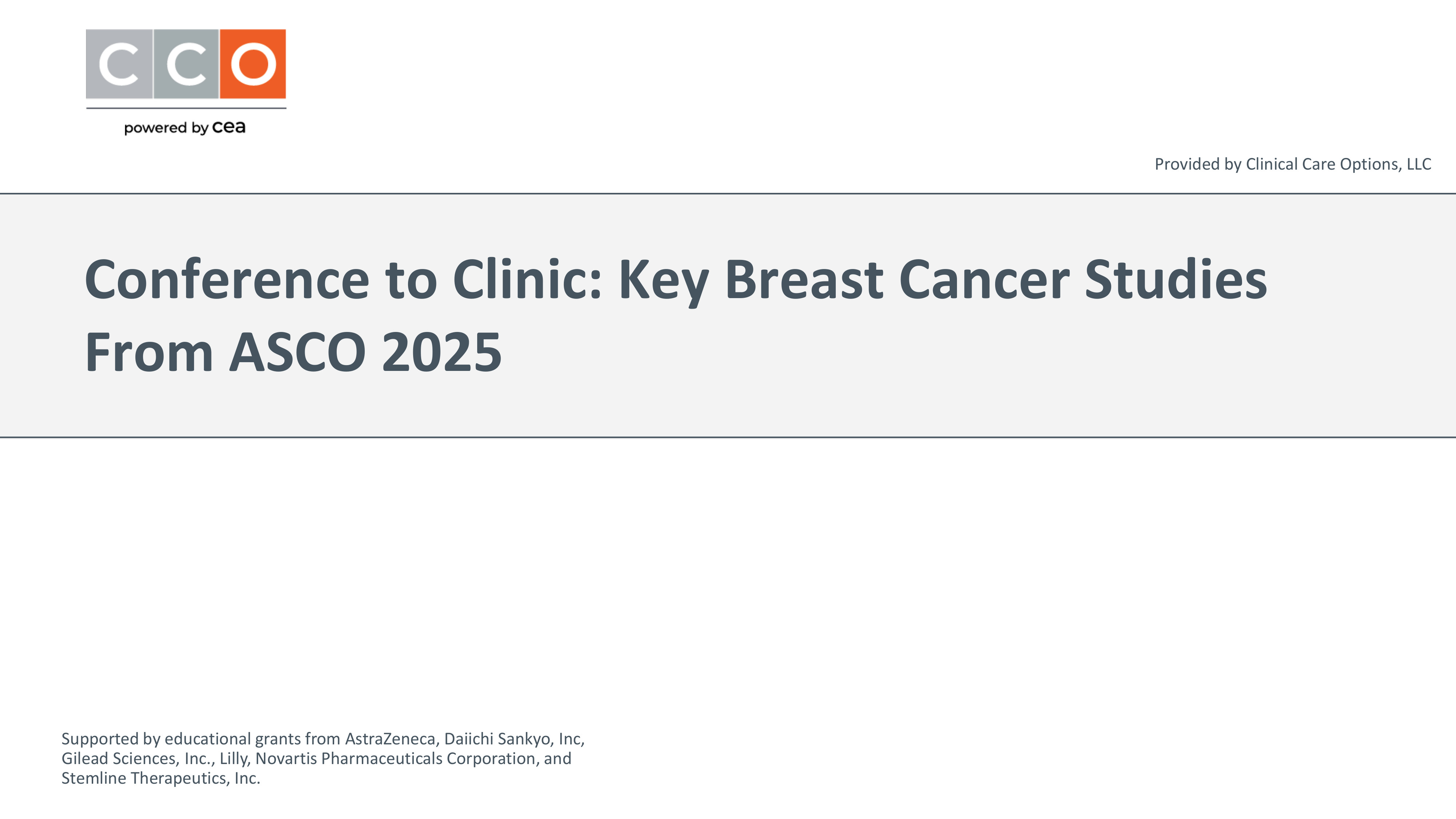 ASCO 2025 Breast Cancer | CCO