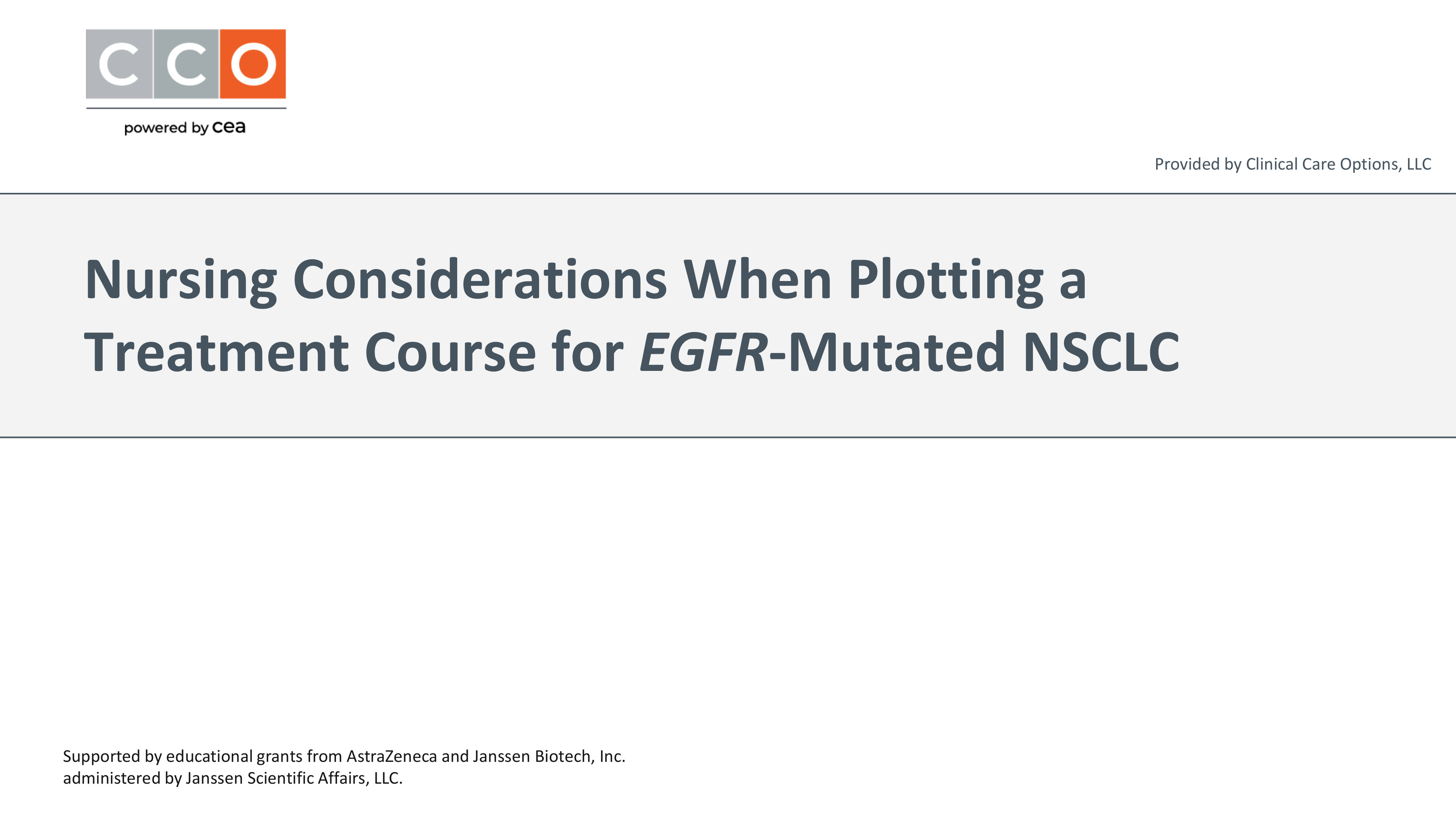 健康・医学 bioengineering nursing Nursing Considerations for EGFR Mutated NSCLC | CCO